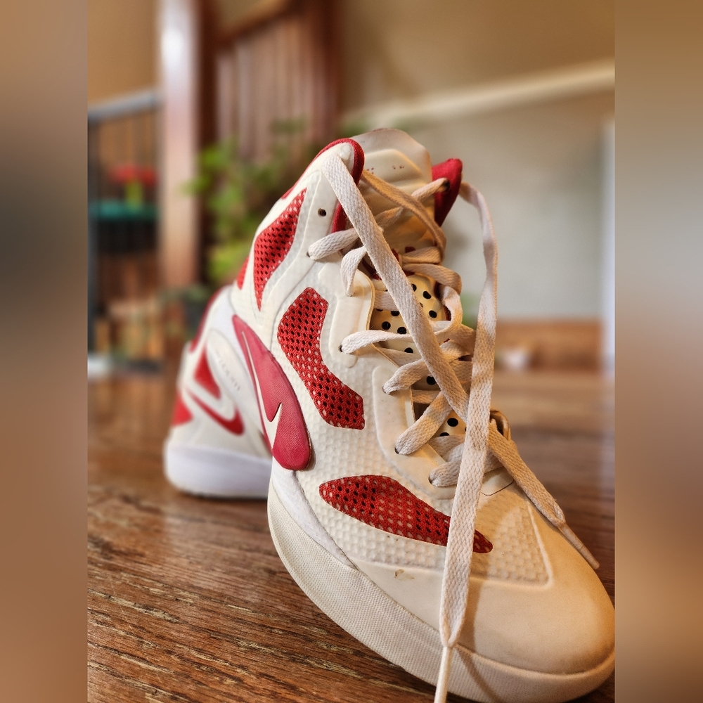 Nike Zoom Hyperfuse Red and White Basketball Shoes